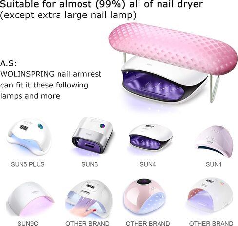 Nail Pillow Hand Rest, Soft Microfiber Leather Manicure Hand Pillow Wolinspring Professional Nail Rest Cushion Nail Art Stand Table Desk Station for Nail Technician Use(Gray Silver) in Saudi Arabia