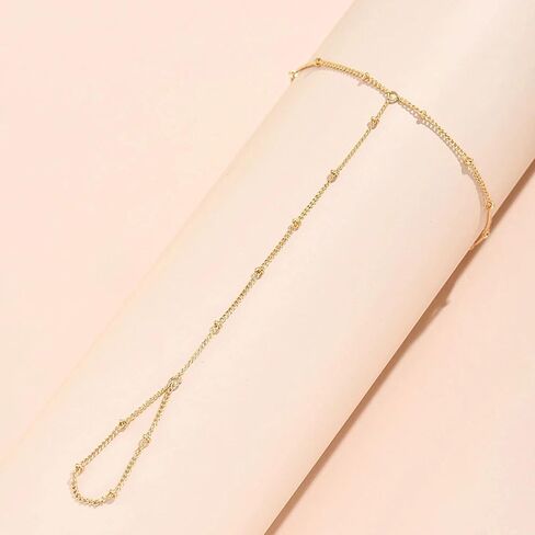 سوار سلسلة يدوية Dainty 14k الذهب الأساور للنساء إصبع سوار سوار اليد العصرية هدايا مجوهرات يدوية لذيذ in Saudi Arabia