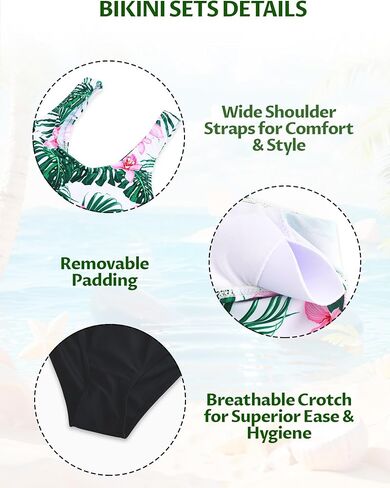 فتيات السباحة 3 قطعة نوبات الاستحمام بيكيني مجموعات ملابس السباحة مع الرباط UPF 50+ حماية من أشعة الشمس in Kuwait