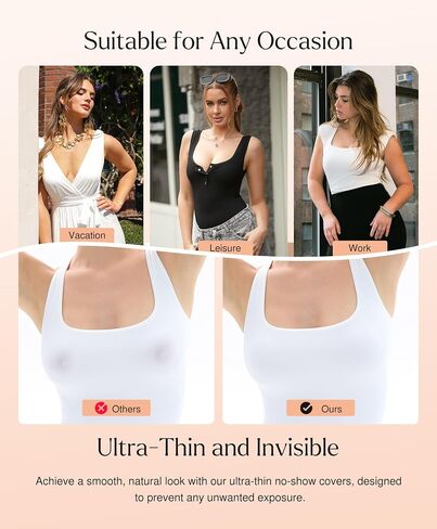 Popilush Nipple Covers for Women Sticky Bra Silicone Adhesive - Breathable Invisible Reusable for Wedding, Backless Dresses in Saudi Arabia