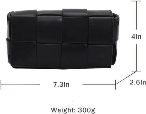 Fanny Pack with Convertible Crossbody Shoulder Bag for Women, Woven Cassette-Style Handbag Purse with Adjustable Belt (Black) in Saudi Arabia