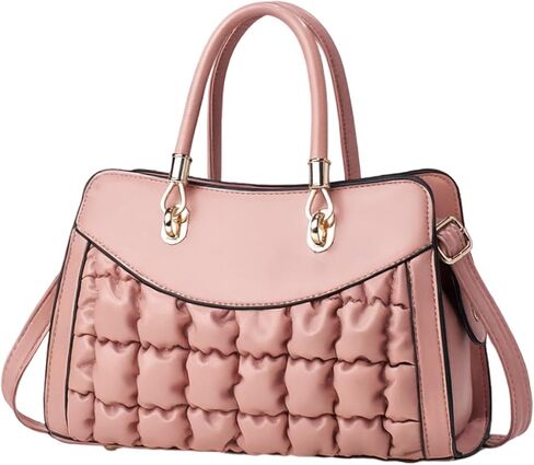 I IHAYNER Quilted Puffy Purses and Handbags for Women Top Handle Satchel Shoulder Bags with Compartments in Saudi Arabia