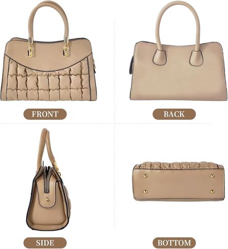 I IHAYNER Quilted Puffy Purses and Handbags for Women Top Handle Satchel Shoulder Bags with Compartments in Saudi Arabia
