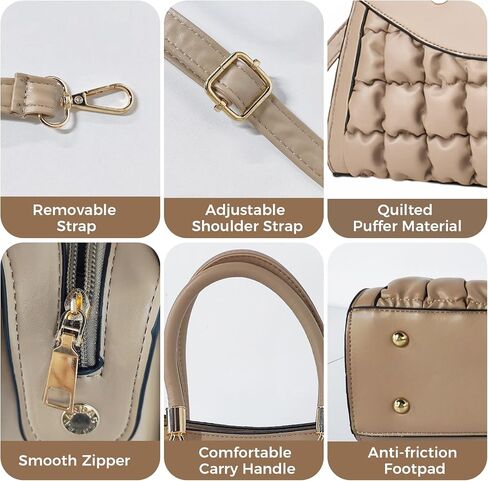 I IHAYNER Quilted Puffy Purses and Handbags for Women Top Handle Satchel Shoulder Bags with Compartments in Saudi Arabia