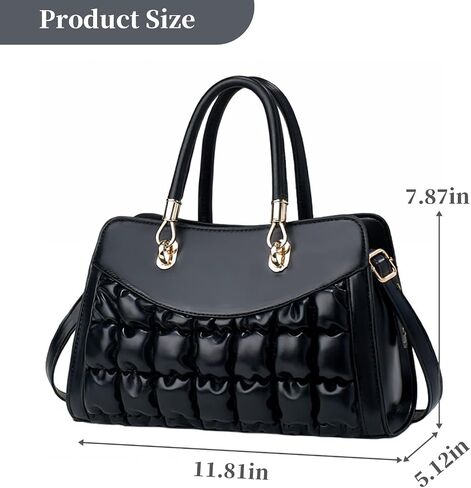 I IHAYNER Quilted Puffy Purses and Handbags for Women Top Handle Satchel Shoulder Bags with Compartments in Saudi Arabia