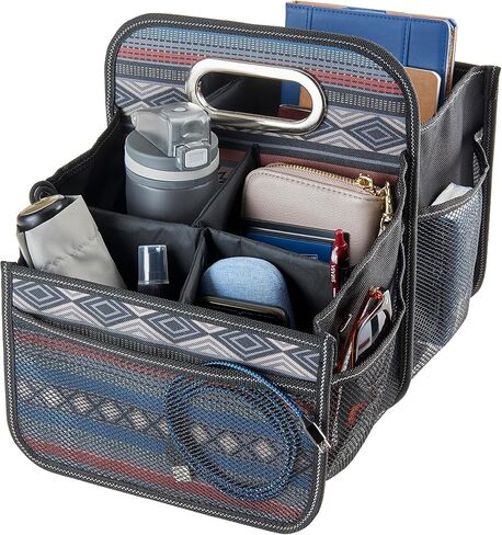 High Road Car Car Caddy Organizer مع حاملي الكأس - منظم السيارات المتوسطة للأطفال أو منظم مقعد الركاب للسائقين - صندوق تخزين السيارات المحمول مع مقبض حمل سهل (Starry Night) in Kuwait