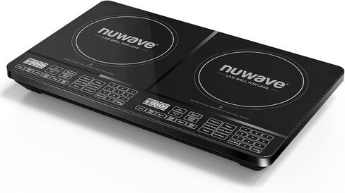 Nuwave PIC مزدوج، محمول، قوي 1800 واط مع 2 ملف تسخين كبير 8 بوصة، أدوات تحكم مستقلة ومقلاة تحريض فسيفساء، تحكم دقيق في درجة الحرارة من 100 درجة فهرنهايت إلى 575 درجة فهرنهايت في 5 درجات فهرنهايت، ووك هيي in Saudi Arabia