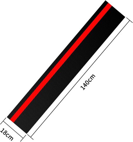 Sunjika Universal Car Hood Stripe Stripe Screpic Decal Vinyl Body Racing Hoods Hoods Wumper Decoration Decals Car Hood Scal Long Stripes Racing Assing (Gloss Black Red) in Kuwait
