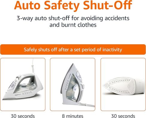 Amazon Basics Ceramic Soleplate Steam Iron, 1700-Watt, Gray, 11 Inch in Kuwait