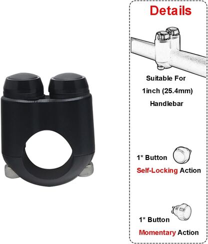 2 Buttons CNC Hand Control Momentary Switch Micro Switch, for 7/8 Inch 22mm Bars Handlebar Bobber Cafe Racer Chopper Universal in Saudi Arabia