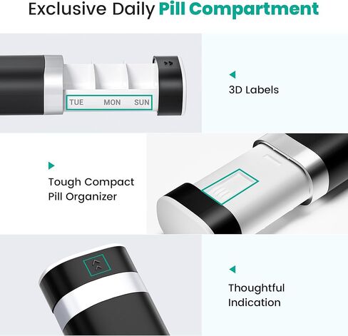 Daviky 7 Day Pill Organizer, Travel Pill Box with One-Handed Opening Design, Large-Capacity Vitamin Case, Portable Drawer Medication Organizer for Once-a-Day Vitamins, Pills, and Supplements (Pink) in Kuwait