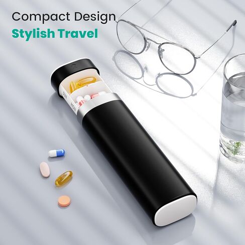 Daviky 7 Day Pill Organizer, Travel Pill Box with One-Handed Opening Design, Large-Capacity Vitamin Case, Portable Drawer Medication Organizer for Once-a-Day Vitamins, Pills, and Supplements (Pink) in Kuwait