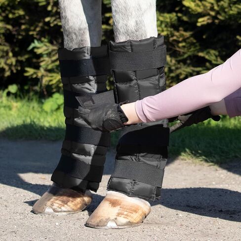 Harrison Howard 2 Packs Ice Boots for Horse Cool Gel Pack Leg Wrap for Treating Full Leg, Knee, Hock Injuries Reusable Ice Cooling Therapy, Universal Size in Saudi Arabia