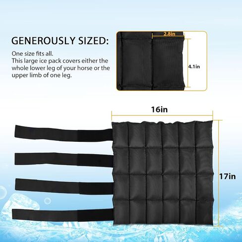 Harrison Howard 2 Packs Ice Boots for Horse Cool Gel Pack Leg Wrap for Treating Full Leg, Knee, Hock Injuries Reusable Ice Cooling Therapy, Universal Size in Saudi Arabia