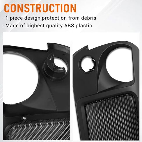 ABS Front Grille with Strip Fit for Wrangler JK/JKU 2007-2018,Black (Anger) in Kuwait