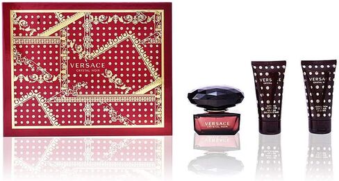 Versace Versace Crystal Noir 3oz EDT Spray, 3.4oz Bath & Shower Gel, 3.4oz Body Lotion, 5ml EDT Splash Mini Women 4 Pc Gift Set in Saudi Arabia