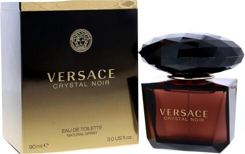 Versace Versace Crystal Noir 3oz EDT Spray, 3.4oz Bath & Shower Gel, 3.4oz Body Lotion, 5ml EDT Splash Mini Women 4 Pc Gift Set in Saudi Arabia