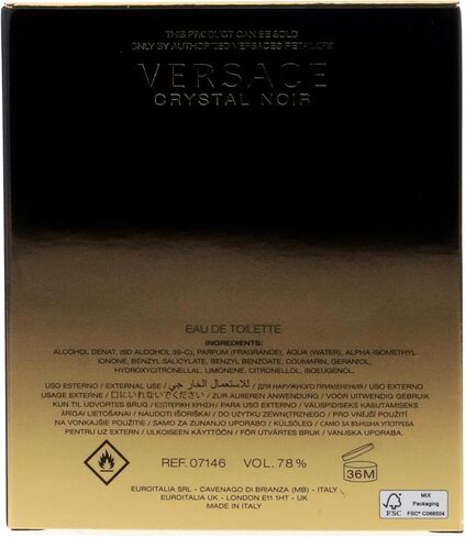 Versace Versace Crystal Noir 3oz EDT Spray, 3.4oz Bath & Shower Gel, 3.4oz Body Lotion, 5ml EDT Splash Mini Women 4 Pc Gift Set in Saudi Arabia