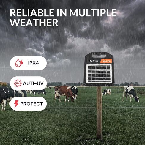 Andmon 10 Miles Solar Electric Fence Charger with Day or Night Mode, 0.11 Joule Portable Solar Fence Charger for Livestock, Preventing Predators from Intruding in Saudi Arabia