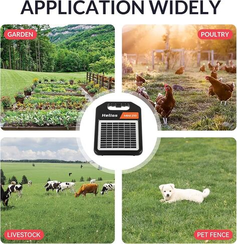 Andmon 10 Miles Solar Electric Fence Charger with Day or Night Mode, 0.11 Joule Portable Solar Fence Charger for Livestock, Preventing Predators from Intruding in Saudi Arabia