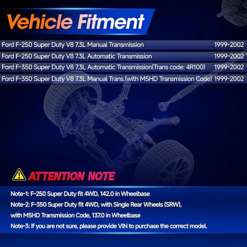 تجميع عمود عمود عمود الدفعة الخلفية من أجل فورد F-250 و Ford F-350Super Duty ، V8 7.3L 1999-2002 ، 4WD ، استبدل# 659115 in Saudi Arabia