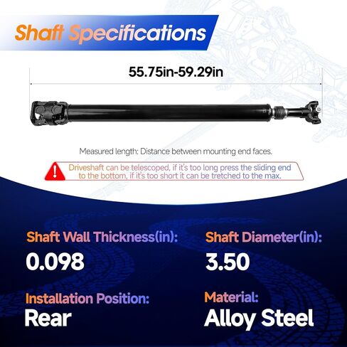 تجميع عمود عمود عمود الدفعة الخلفية من أجل فورد F-250 و Ford F-350Super Duty ، V8 7.3L 1999-2002 ، 4WD ، استبدل# 659115 in Saudi Arabia