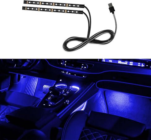 LED Strip Light ، 24 LEDS RGB Neon Interior Lights ، 12V تحت ضوء DASH Ambient Night Light ، مصباح ديكور داخلي ولاعة السجائر ، إكسسوارات السيارات العالمية للنساء (أحمر) in Kuwait