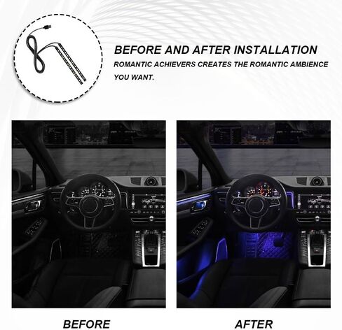LED Strip Light ، 24 LEDS RGB Neon Interior Lights ، 12V تحت ضوء DASH Ambient Night Light ، مصباح ديكور داخلي ولاعة السجائر ، إكسسوارات السيارات العالمية للنساء (أحمر) in Kuwait