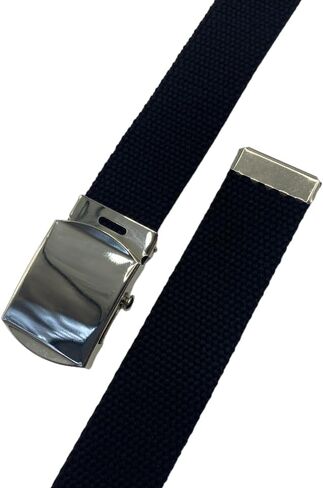 Canvas Web Belt with Nickel Buckle - Military & Golf Belt, Up to 45" Waist, Nickel Buckle in Saudi Arabia