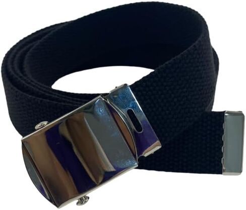 Canvas Web Belt with Nickel Buckle - Military & Golf Belt, Up to 45" Waist, Nickel Buckle in Saudi Arabia