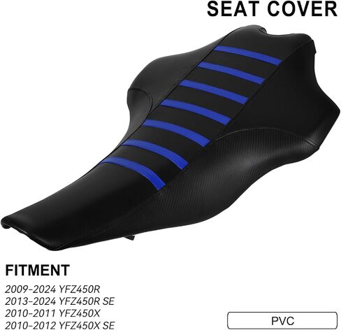 ATV Seat Cover Non-Slip Soft Waterproof for YFZ450R 2009-2024 YFZ450R SE 2013-2024 YFZ450X 2010-2011 YFZ450X SE 2010-2012, High Elastic Leather Blue in Saudi Arabia