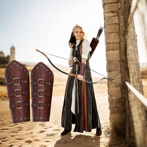 واقي ذراع الجلود في العصور الوسطى التي لا تقهر من القرون الوسطى مع مشبك حزام - قفازات مثالية لحارس ذراع الرماية ، أذرع الكفة in Kuwait