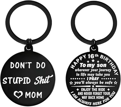 16th Birthday Decorations for Boys, Metal Keychain for 16 Year Old Boy, 16th Birthday Gift Ideas for Son Grandson in Saudi Arabia