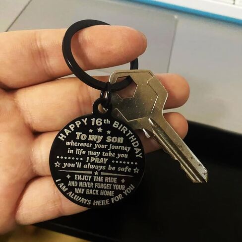 16th Birthday Decorations for Boys, Metal Keychain for 16 Year Old Boy, 16th Birthday Gift Ideas for Son Grandson in Saudi Arabia