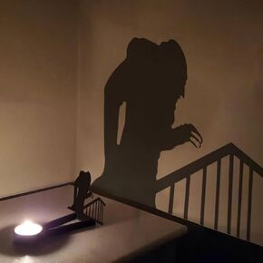 Nosferatu Candle Holder,Nosferatu Candle Shadow,Halloween Shadow Candles Holder - Vintage That Cast Spooky on Wall,Candle Sticks Holder Decor,Halloween Horror Candle Holder Metal Decoration (#B)