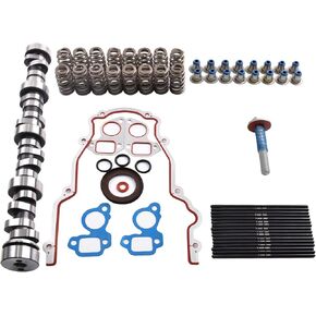 Sloppy Stage 3 Camshaft Kit With Springs Pushrods Lifters Set Compatible with 1997-2013 Chevrolet GMC LS 4.8 5.3 5.7 6.0 6.2 V8 LSx Engine Replaces PAC-1218 HL2148S 7.400"