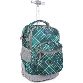 Tilami Kids Rolling Backpack 18 inch Boys and Girls Laptop Backpack, Flamingos
