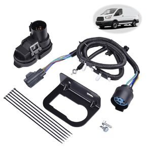 CK4T-13B576-KE Trailer Tow Rear Bumper Wiring Connector Harness Kit Fit for Ford 2015-2019 Transit 150/250/350 Trailer Tow Rear Bumper Wiring Replace CK4T-13B576-KE CK4Z-13A576-B