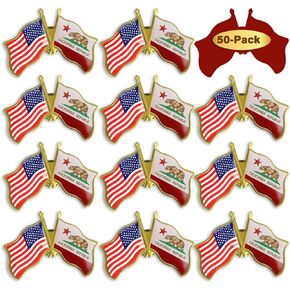 6/12/50/100 Pack-American State California Flag Lapel Pins Friendship Bulk -1.5"