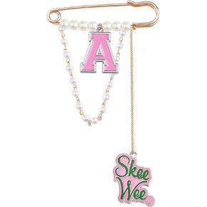 MYOSPARK Sorority Jewelry Pink and Green Sorority Brooch Pin Gift Greek Sorority Paraphernalia Gift