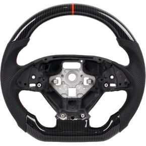 Steering Wheel for Corvette C7 2014-2019, Hydro-Dip Carbon Fiber D-Shaped Flat Bottom Nappa Perforated Leather Upgrade Replacement Steering Wheel for Chevy Corvette C7 14-19