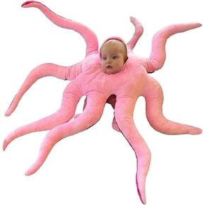 Giant Wearable Octopus Baby Plush Doll Costume,Baby Octopus Costume,Fun Dress Up Gifts for Families,Kids Party Holiday Dress up,Cosplay,Pink