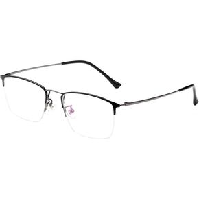 Titanium Semi Rimless Prescription Glasses Frame For Men,Ultra Lightweigh Optical Eye Glasses Frames, Half Frame Myopia Eyewear Frames For Men