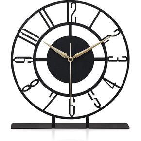 Desk Clock for Living Room, Desk Clock for Office, Bedside, Kitchen, Mantel Clock - Battery Operated Silent Non-Ticking - Decorative Tabletop Clocks