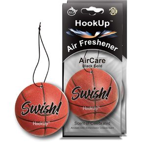 Soccer Car Air Freshener by HookUp - 2 Pack - Black Gold Scent (Extra Strong) | Unique Soccer Gift for Players, Coach, Fans | Hanging Car Accessory with Long Lasting Fresheners Smell