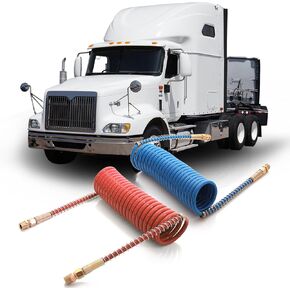 7 Way Trailer Cord 12 FT Green ABS 7 Wire Trailer Cable Power Electrical Power 7 Way Trailer Slop for Semi Truck Accessories Truck to Trailer Electrical Truckors