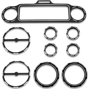 9pcs stereo stereo speedometer speeder حلقة محددة لهارلي ديفيدسون تتجول في شارع electra glide ultra classic models 1986-2013 (Black)