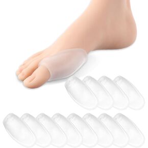 12 Pcs Clear Gel Bunion Cushion Protector, Bunion Pads Gel Shield Cushion Corrector, Soft Toe-Bunion Relief Guards with Separator for Realigning Big Toe Relieve Pain in Big Toe Pain