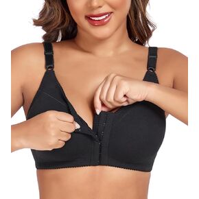 DotVol Women's Front Closure Cotton Wireless Unlined Comfort Everyday Bra