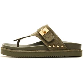Platform Flip Flops for Women Leather Beach Thong Footbed Sandals Open Toe Comfortable Casual Slides Dressy